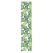 緑の熱帯葉 ショートテーブルランナー (正面)