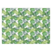 緑の熱帯葉 テーブルクロス (正面(横))
