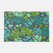 緑の熱帯葉 ドアマット (正面)