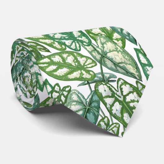 緑の熱帯葉 ネクタイ (ロール)