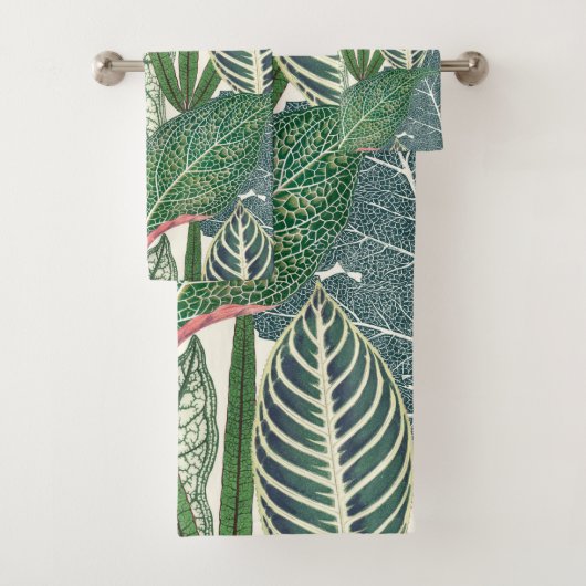 緑の熱帯葉 バスタオルセット (インサイチュ)