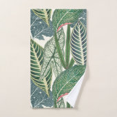 緑の熱帯葉 バスタオルセット (ハンドタオル)