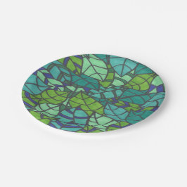 緑の熱帯葉  ペーパープレート