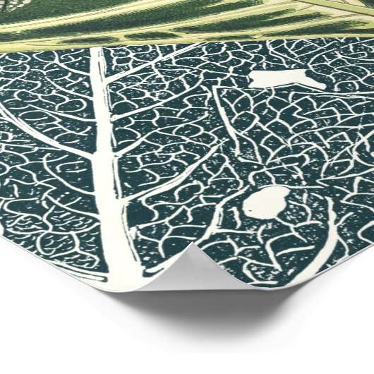 緑の熱帯葉 ポスター (角)