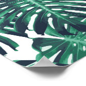 緑の熱帯葉 ポスター (角)