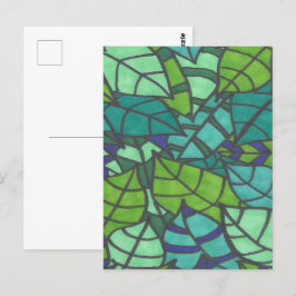 緑の熱帯葉 ポストカード