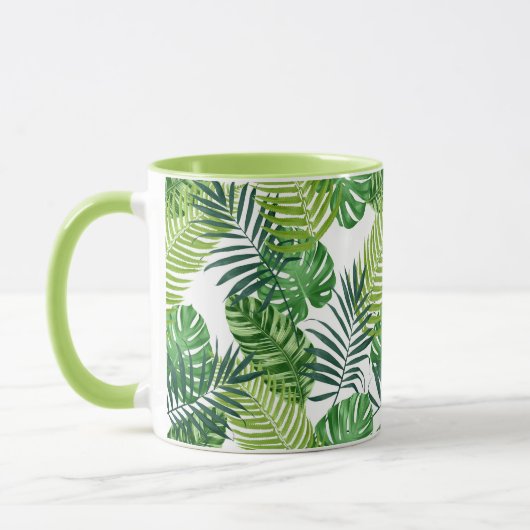 緑の熱帯葉 マグカップ (左)