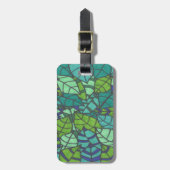 緑の熱帯葉 ラゲッジタグ (正面縦)