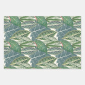 緑の熱帯葉 ラッピングペーパーシート (正面2)