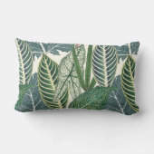 緑の熱帯葉 ランバークッション (裏面)