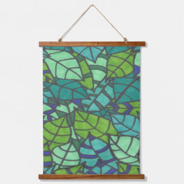 緑の熱帯葉 吊り下げ型タペストリー
