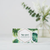 緑の熱帯離れの白エレガントい友達を参照 紹介カード (スタンド正面)