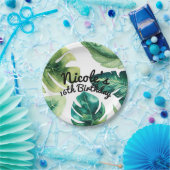 緑の熱帯離れ白夏エレガントのパーティー ペーパープレート (パーティー)