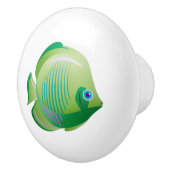 緑の熱帯魚の漫画のキャビネットのノブのドアのプル セラミックノブ (右)