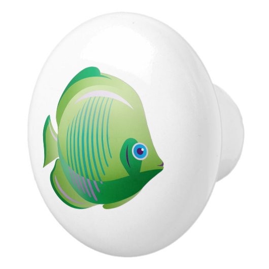 緑の熱帯魚の漫画のキャビネットのノブのドアのプル セラミックノブ (右)