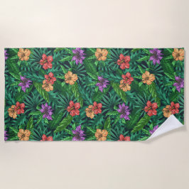 緑の熱帯 ビーチタオル