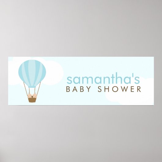 緑の熱気球にベビーを2つ ポスター (正面)