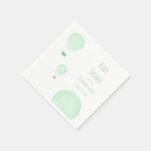 緑の熱気球 |赤ちゃんシャワー スタンダードカクテルナプキン (角)