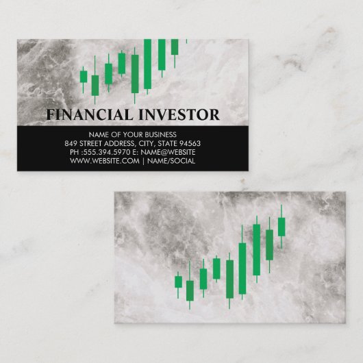 緑の燭台 |大理石 名刺 (正面/裏面)