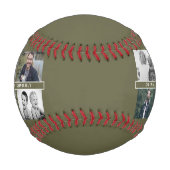 緑の父と子供と家族のパパ写真 野球ボール (裏面)