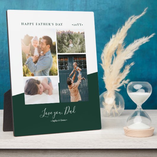 緑の父モダンの日のギフト写真コラージュのプラーク フォトプラーク (側面)
