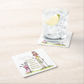 緑の牧草地に横たわる スクエアペーパーコースター (インサイチュ)