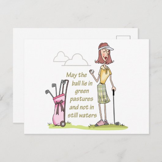 緑の牧草地に横たわる ポストカード (正面/裏面)