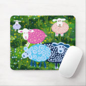 緑の牧草地の羊 マウスパッド (マウス)
