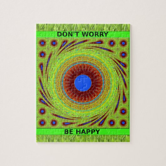 緑の牧草地は幸せになる心配しない素敵な日を持っている。 ジグソーパズル (縦)