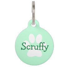 緑の犬の名前と住所の前足印刷犬ラベル