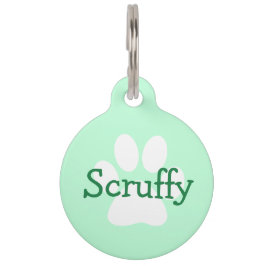 緑の犬の名前と住所の前足印刷犬ラベル ペット　ネームタグ