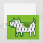 『緑の犬』のデジタル絵画はがき ポストカード (正面/裏面)