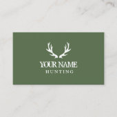 緑の狩りのシカの枝角の名刺のテンプレート 名刺 (正面)