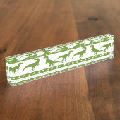 緑の猛禽パターン デスクネームプレート (側面)