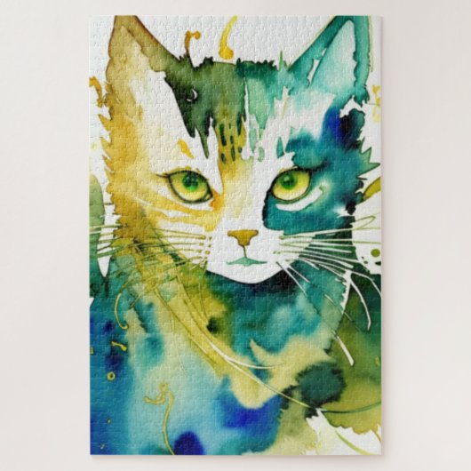 緑の猫のジグソーパズル ジグソーパズル (縦)