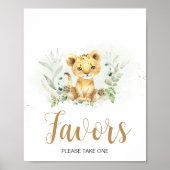 緑の獅子の赤ちゃんシャワーの好意 ポスター (正面)