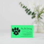 緑の獣医のロゴ猫の犬の足 名刺 (スタンド正面)