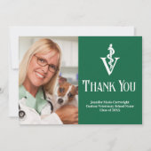 緑の獣医オフィスの写真のカスタマイズ可能 サンキューカード (正面)