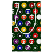 緑の玉突の玉のビリヤードパターン スモールペーパーバッグ (正面)