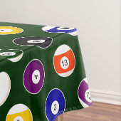 緑の玉突の玉のビリヤードパターン テーブルクロス (インサイチュ)