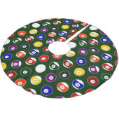 緑の玉突の玉のビリヤードパターン ブラッシュドポリエステルツリースカート (アングル)