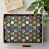 緑の玉突の玉のビリヤードパターン 薄葉紙 (ギフト)