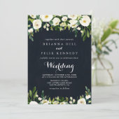 緑の王室のフローラブルー表結婚裏 招待状 (スタンド正面)