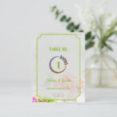 緑の王室の結婚式招待状テーブルなしヴィンテージ ポストカード (スタンド正面)