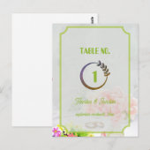 緑の王室の結婚式招待状テーブルなしヴィンテージ ポストカード (正面/裏面)