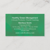 緑の生命名刺 名刺 (裏面)