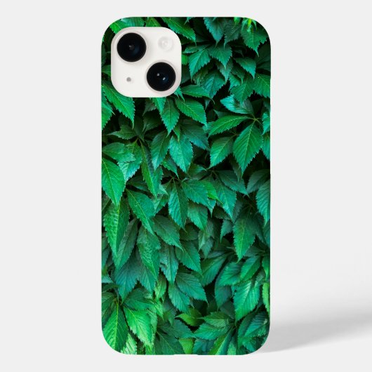 緑の生垣の背景 ツタの模様 テキスト Case-Mate iPhoneケース (裏面)