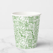 緑の生物学パターン 紙コップ (正面)
