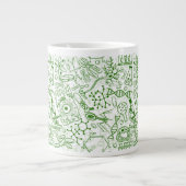 緑の生物学的パターン ジャンボコーヒーマグカップ (正面)