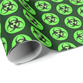 緑の生物学的災害［有害物質］シンボルの折り返し紙 ラッピングペーパー (ロールコーナー)